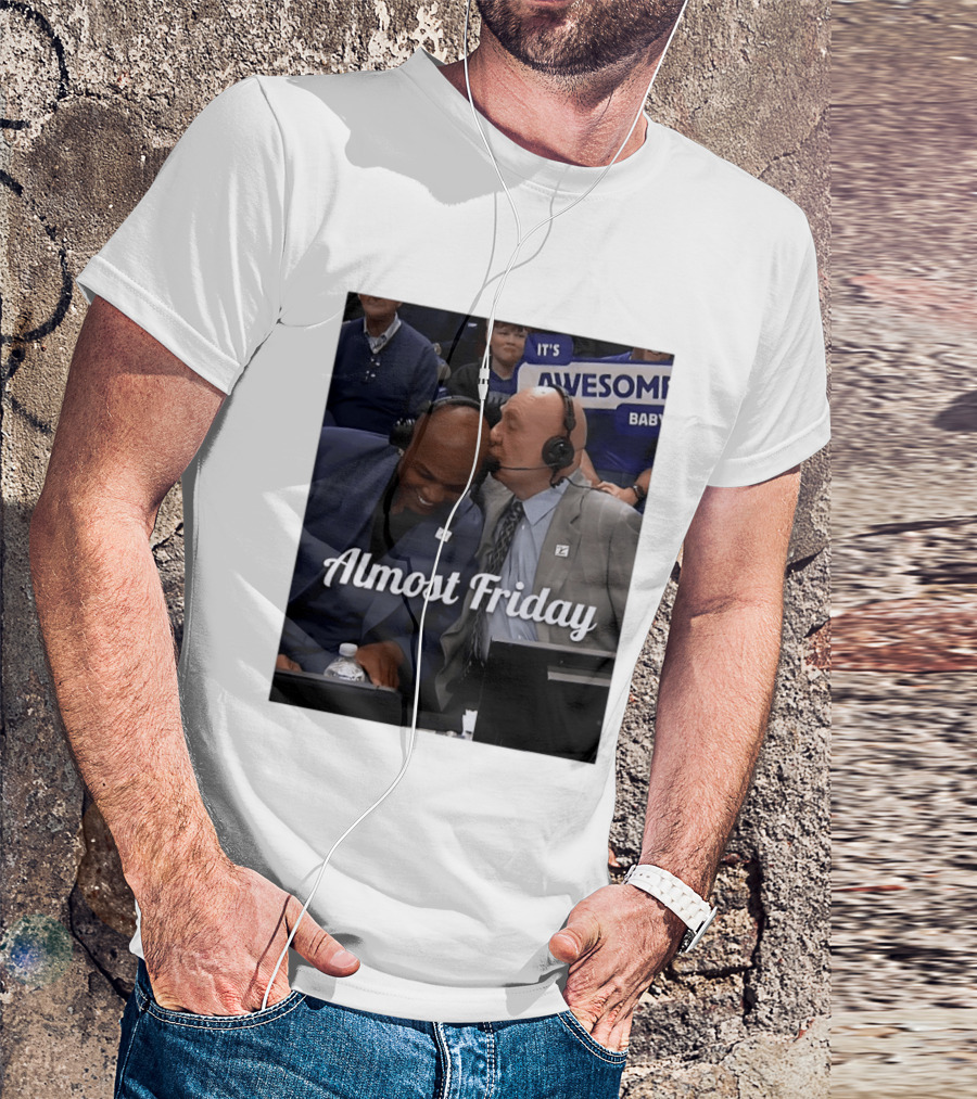 Dick Vitale Kissing Charles Barkley Almost Friday It's Awesome Baby T-Shirt