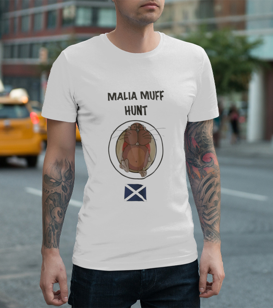 Malia Muff Hunt Scottish Flag Circle Hamster T-Shirt