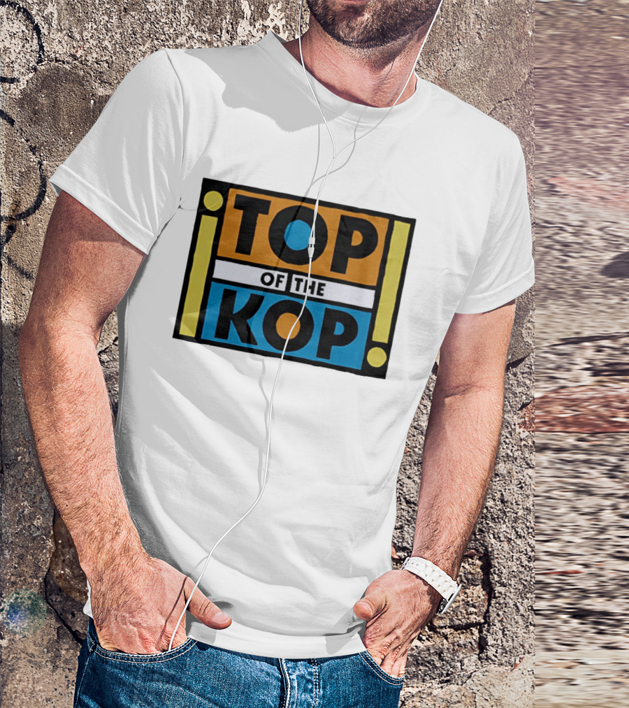 Top Of The Kop Block Lettering Bold Colorful Rectangles T-Shirt