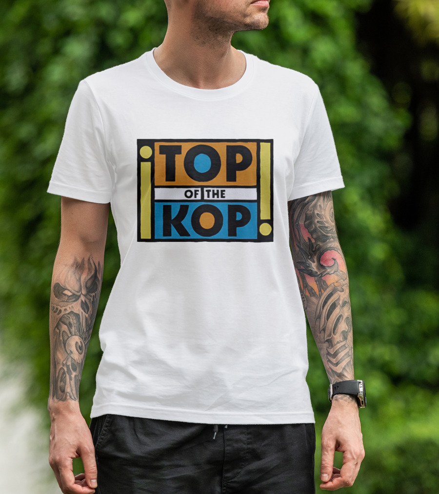 Top Of The Kop Block Lettering Bold Colorful Rectangles T-Shirt