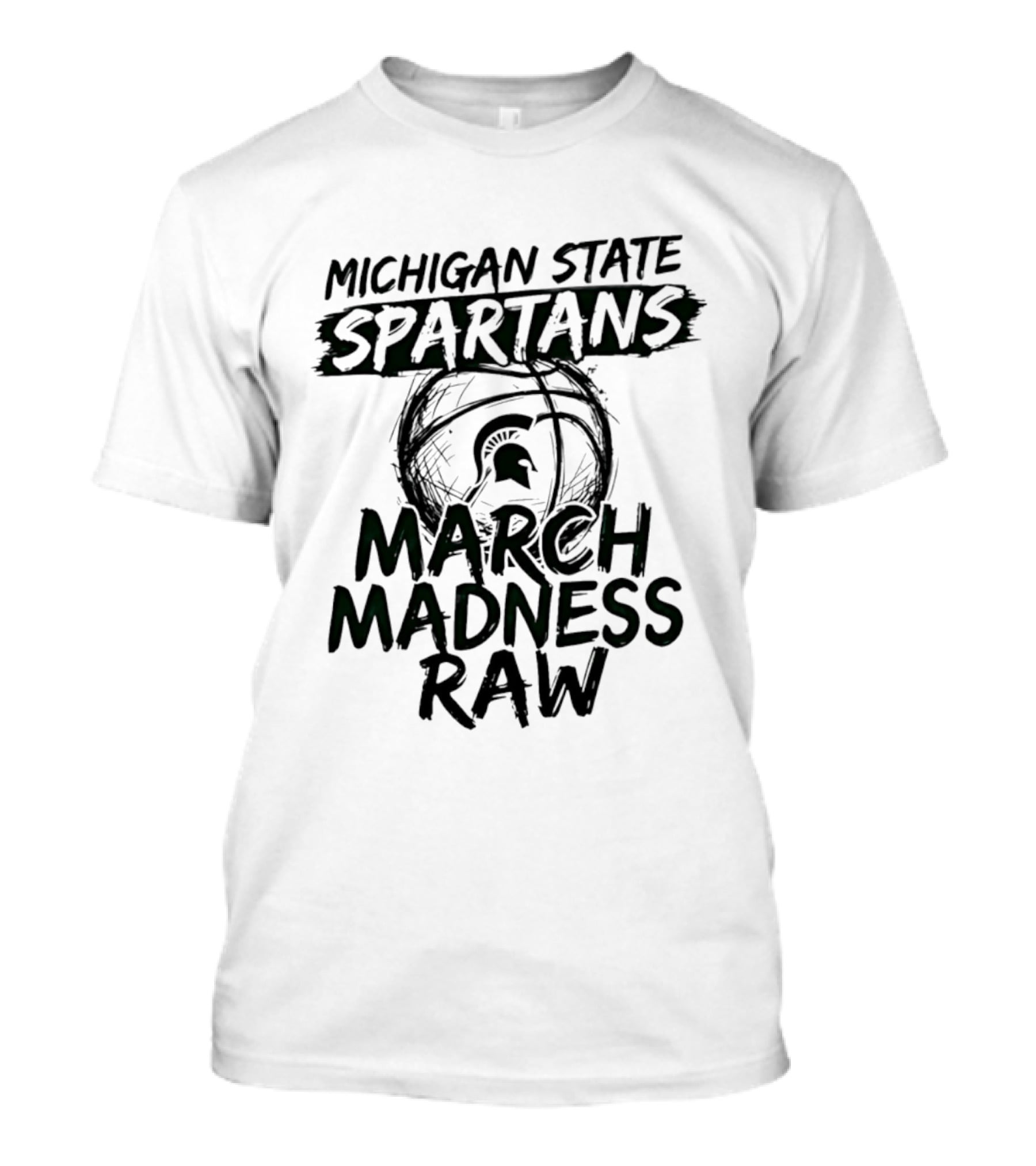 Michigan State Spartans March Madness Raw Basketball 2026 T-Shirt