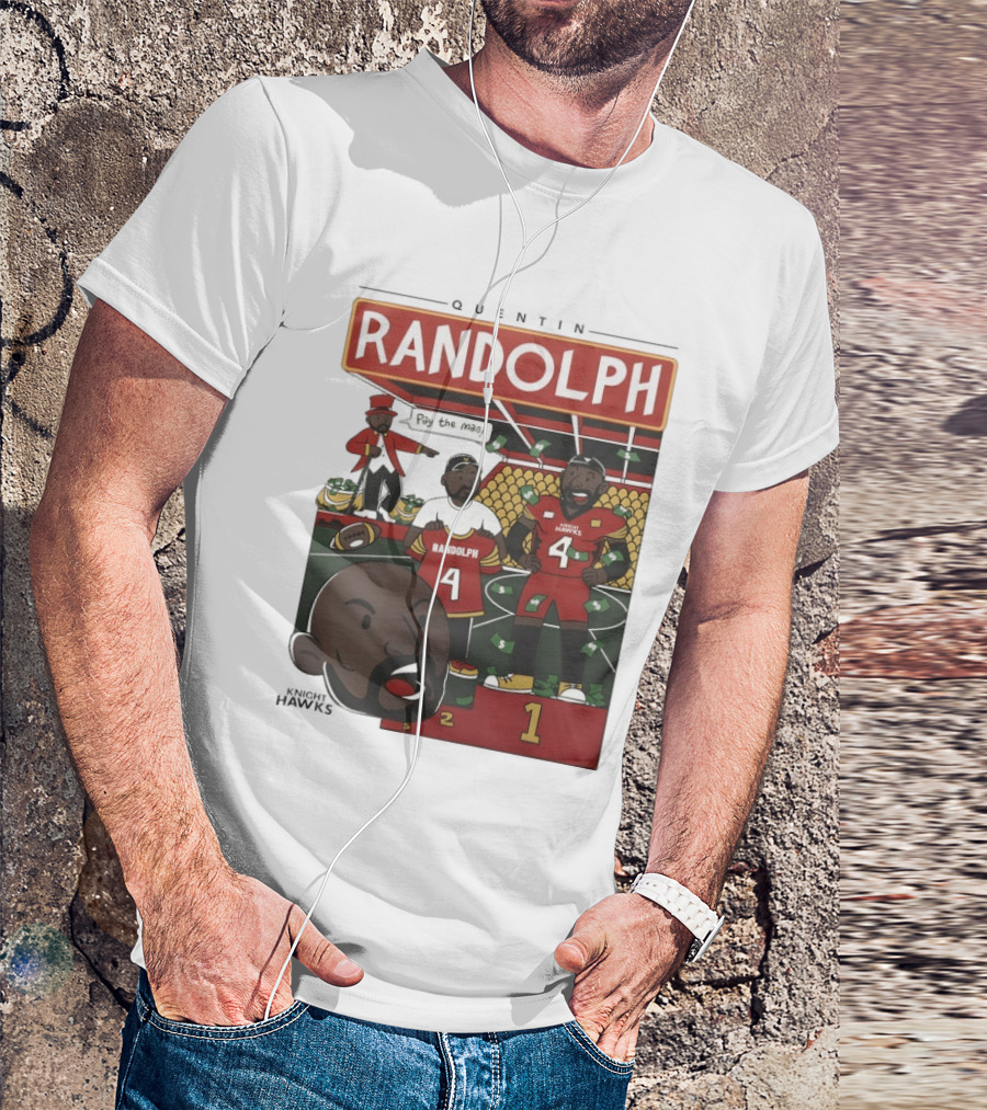 Randolph Quentin Knight Hawks Pay The Man Football Scene T-Shirt