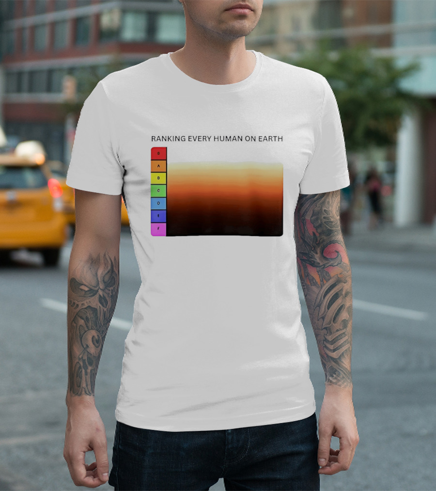 Ranking Every Human On Earth Tier List Gradient Chart T-Shirt