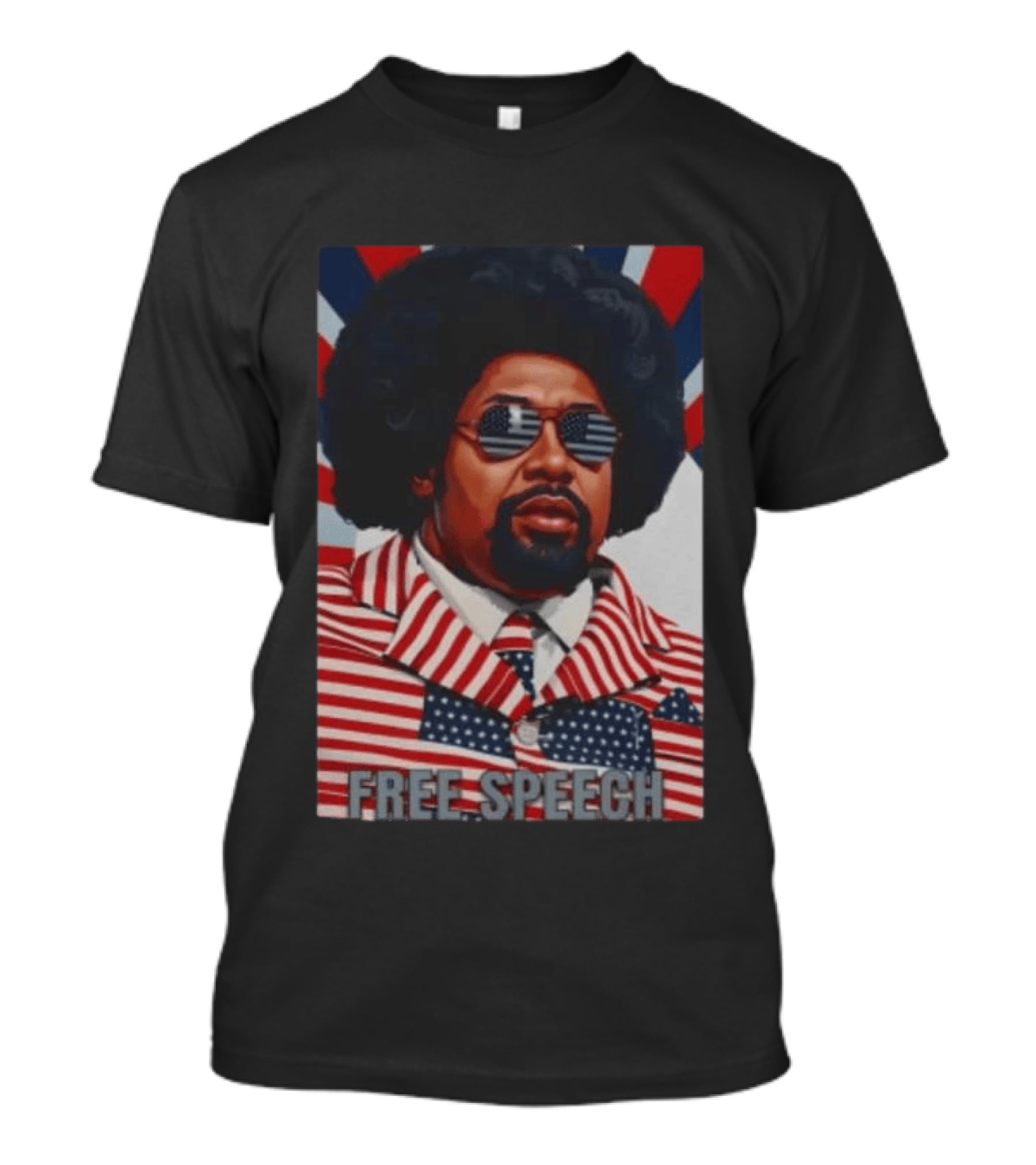 Aftoman Free Speech Patriotic Afro American Flag Suit T-Shirt