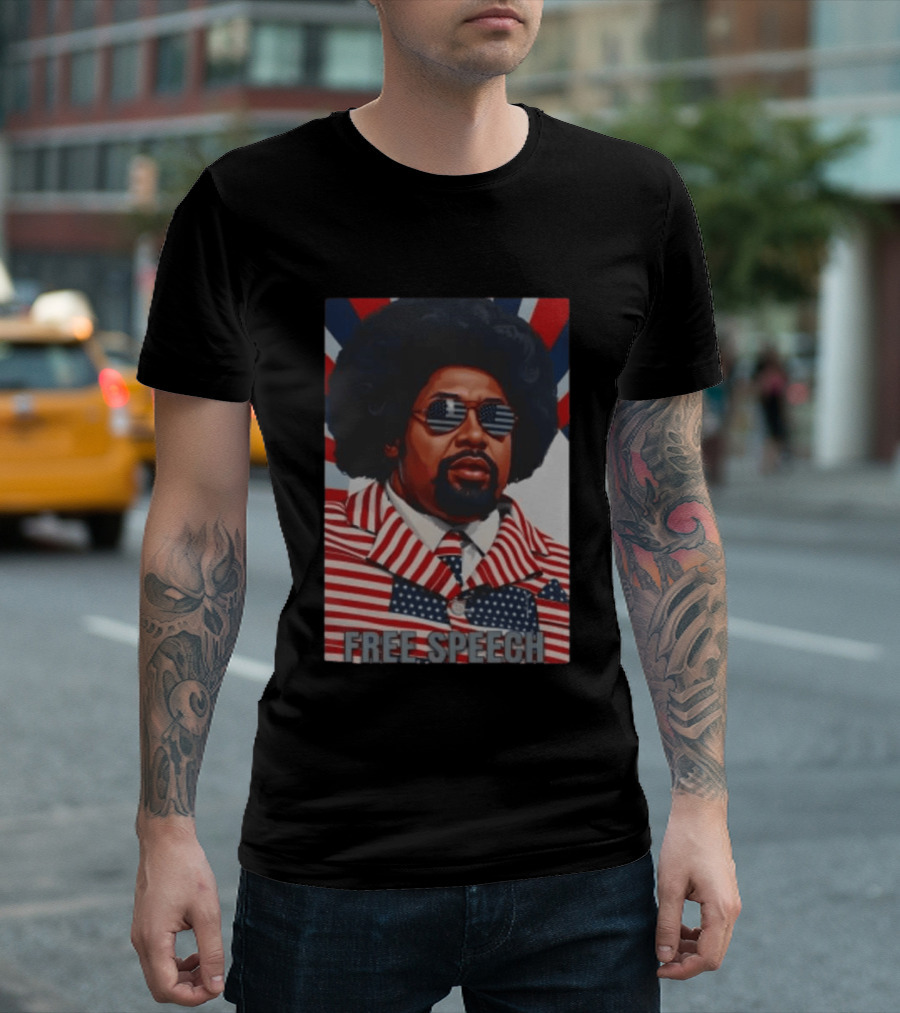 Aftoman Free Speech Patriotic Afro American Flag Suit T-Shirt