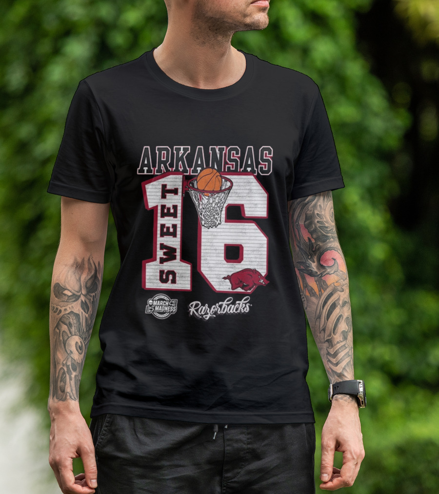 Arkansas Razorbacks March Madness 2026 NCAA Sweet 16 Basketball T-Shirt