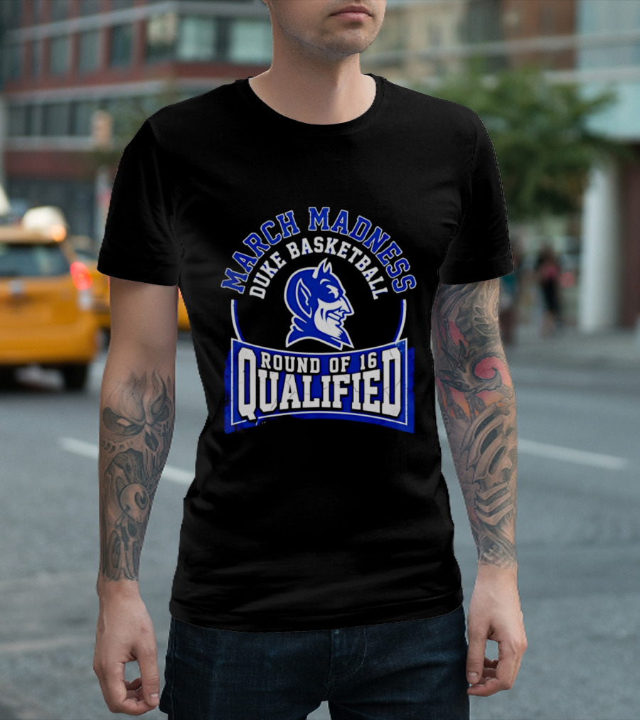 Duke Blue Devils 2026 March Madness Basketball Round Of 16 Qualified T-Shirt