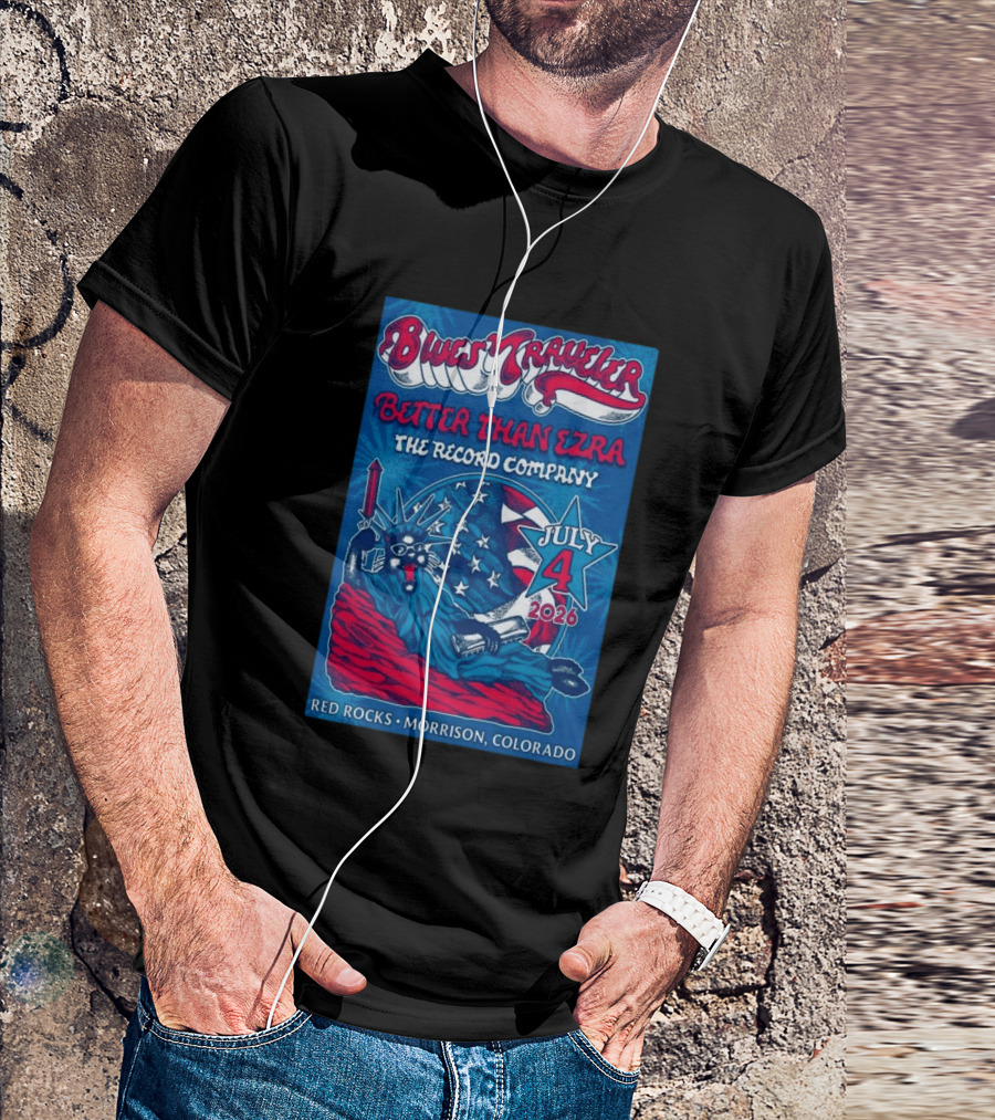 Blues Traveler Better Than Ezra The Record Company July 4 2026 Red Rocks Morrison Colorado T-Shirt