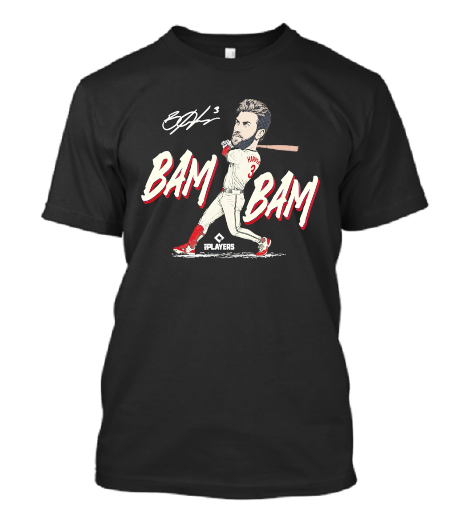 Bryce Harper Bam Bam Caricature Philadelphia Phillies Players Collection T-Shirt