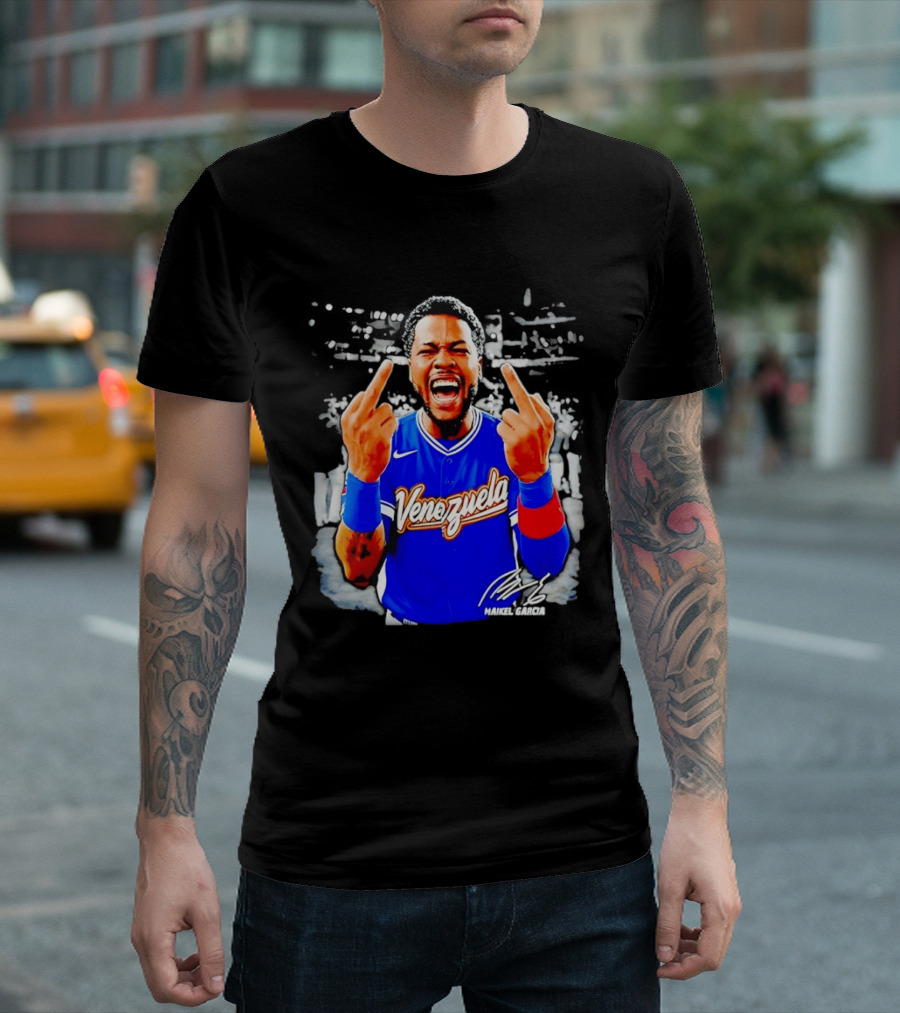 Maikel Garcia Venezuela 2026 MVP Middle Finger Baseball Team T-Shirt