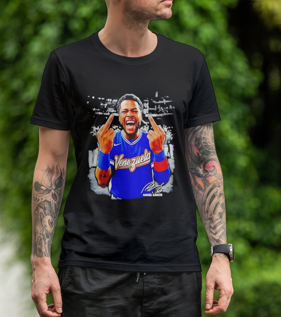 Maikel Garcia Venezuela 2026 MVP Middle Finger Baseball Team T-Shirt