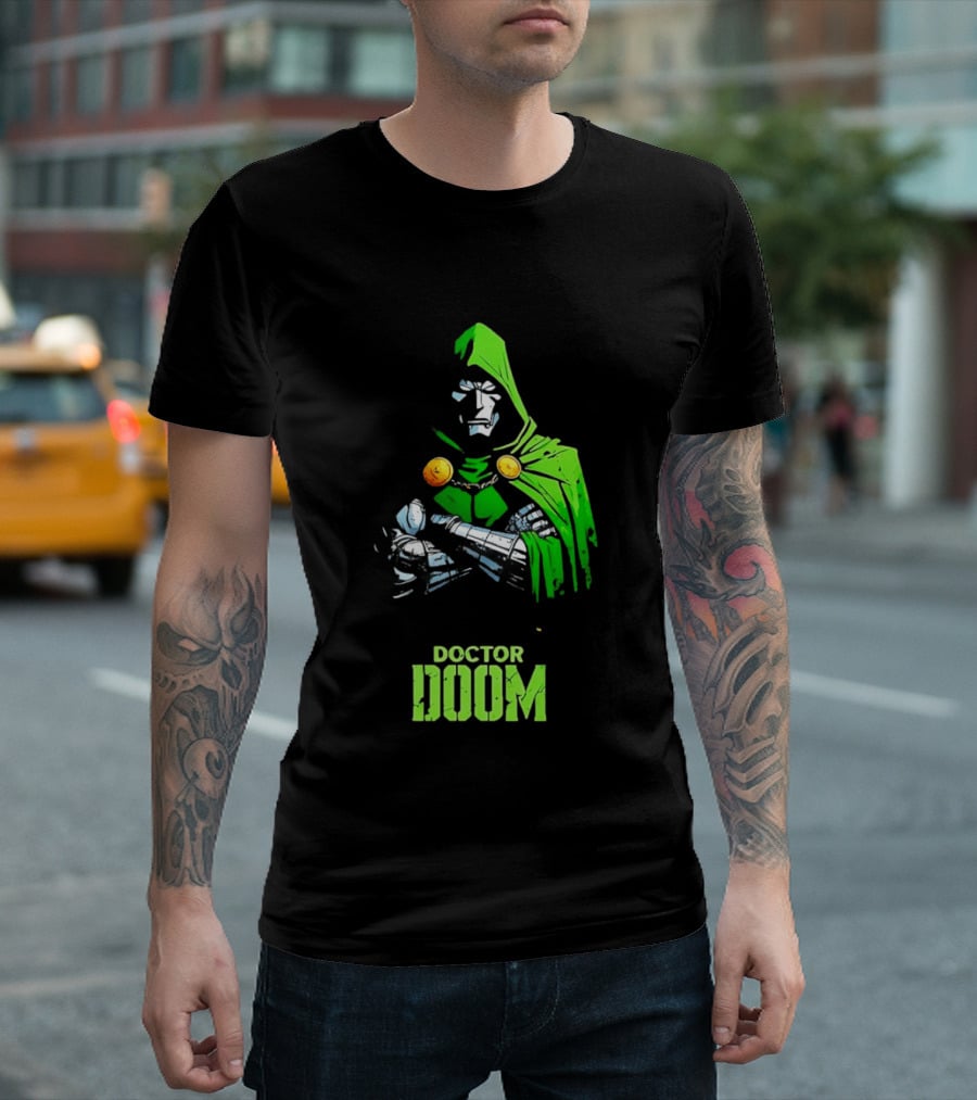 Doctor Doom Green Armor Crossed Arms Marvel T-Shirt