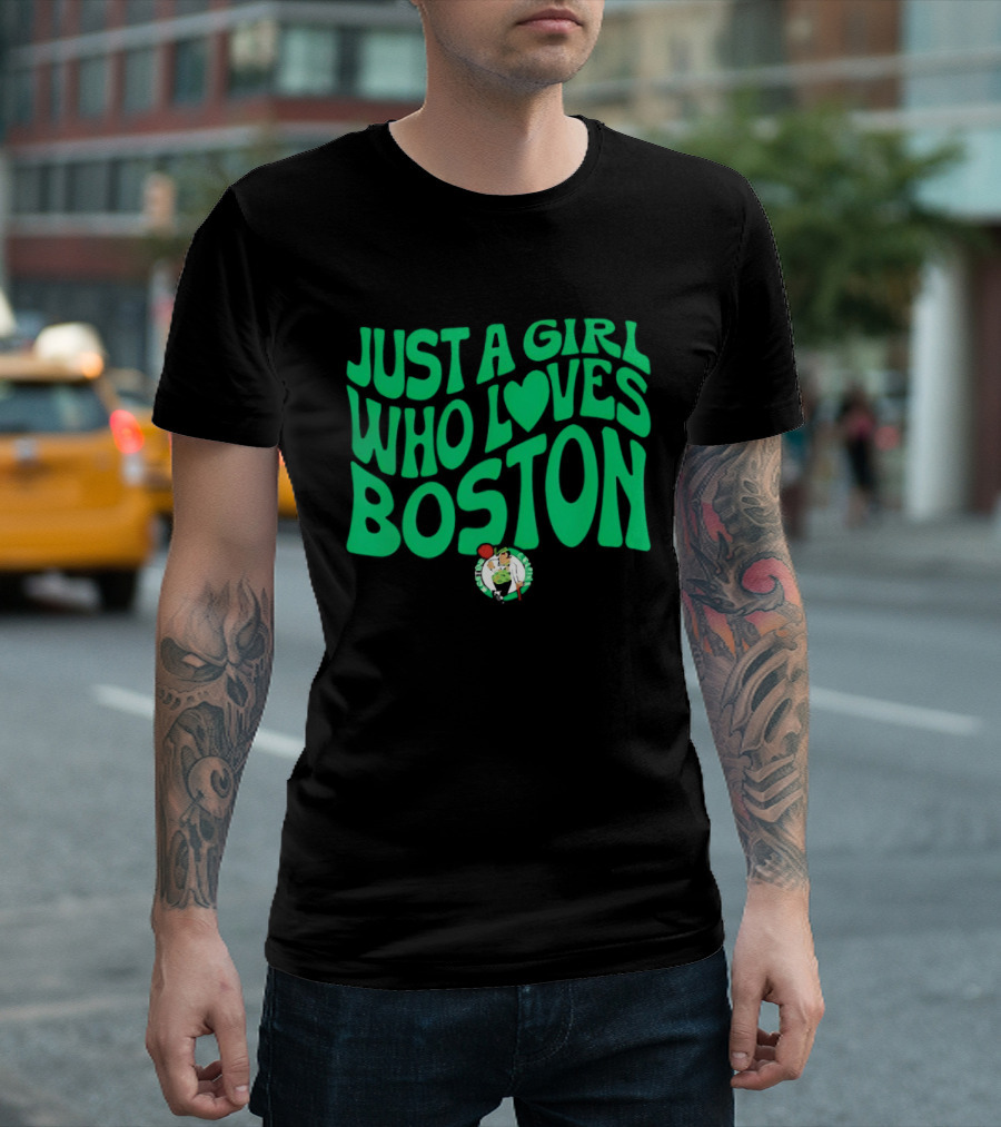 Just A Girl Who Loves Boston Celtics With Heart T-Shirt