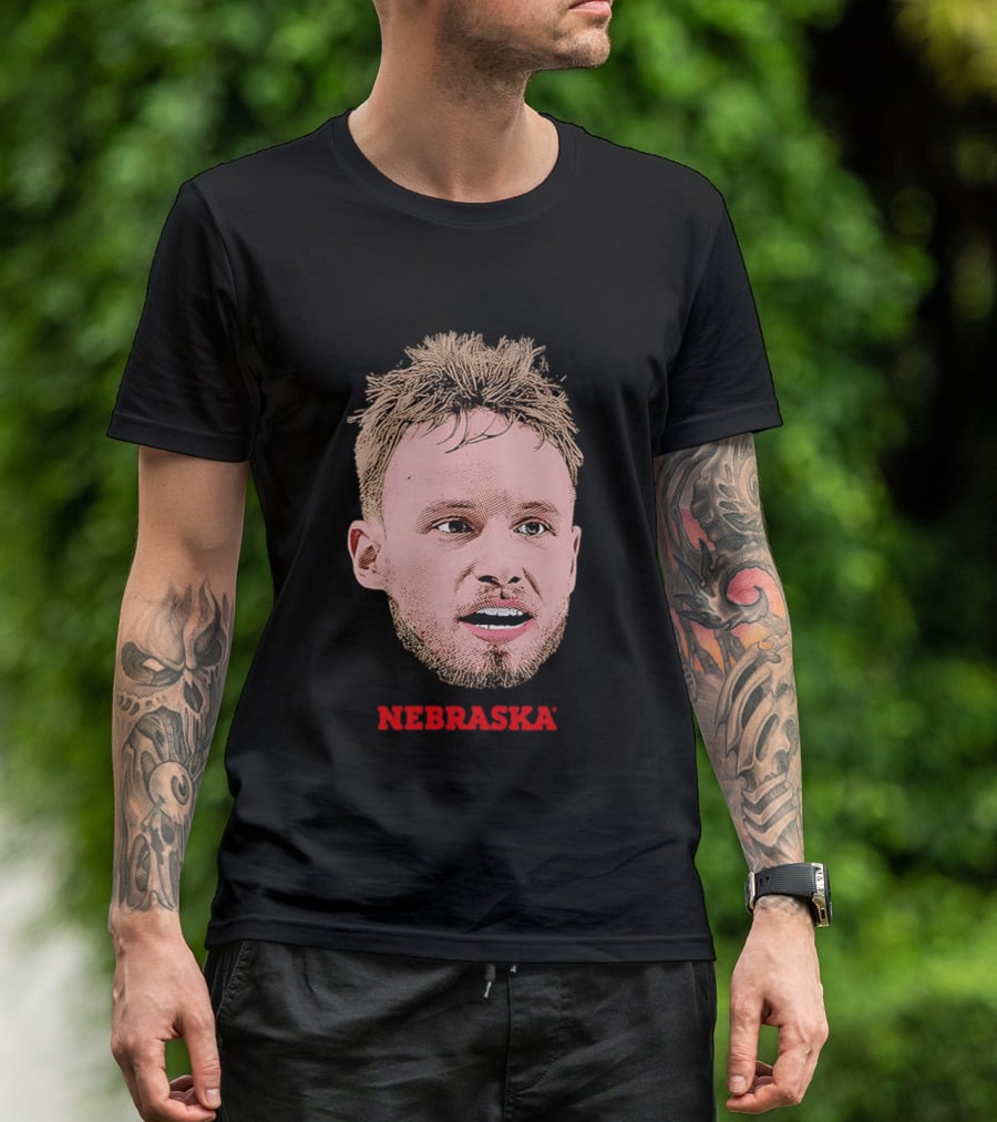 Rienk Mast Nebraska Cornhuskers Big Head Basketball Fan Favorite T-Shirt
