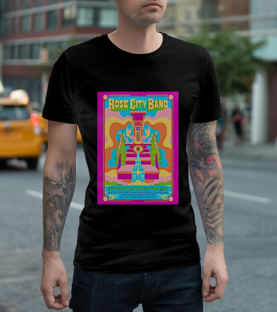 Rose City Band Northern California Spring 2026 Santa Cruz Hopmonk May 14 16 17 Forest Stream Psychedelic T-Shirt