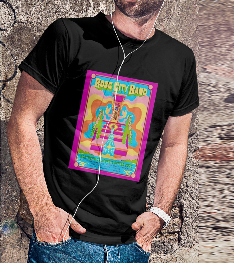 Rose City Band Northern California Spring 2026 Santa Cruz Hopmonk May 14 16 17 Forest Stream Psychedelic T-Shirt