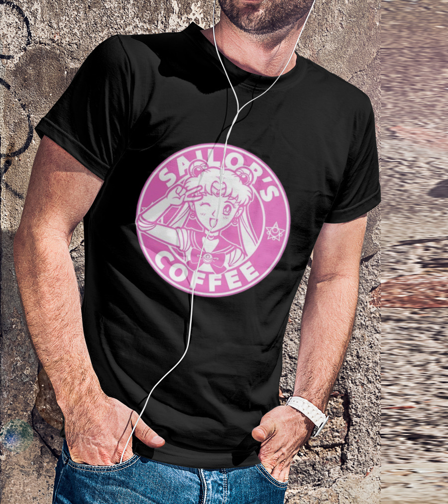Sailor's Coffee Pink Winking Moon T-Shirt