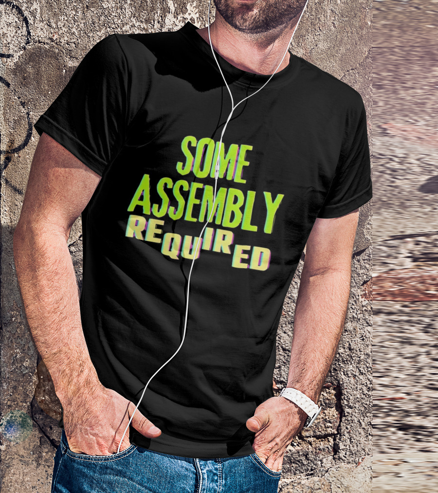 Some Assembly Required Block Style Multicolor T-Shirt