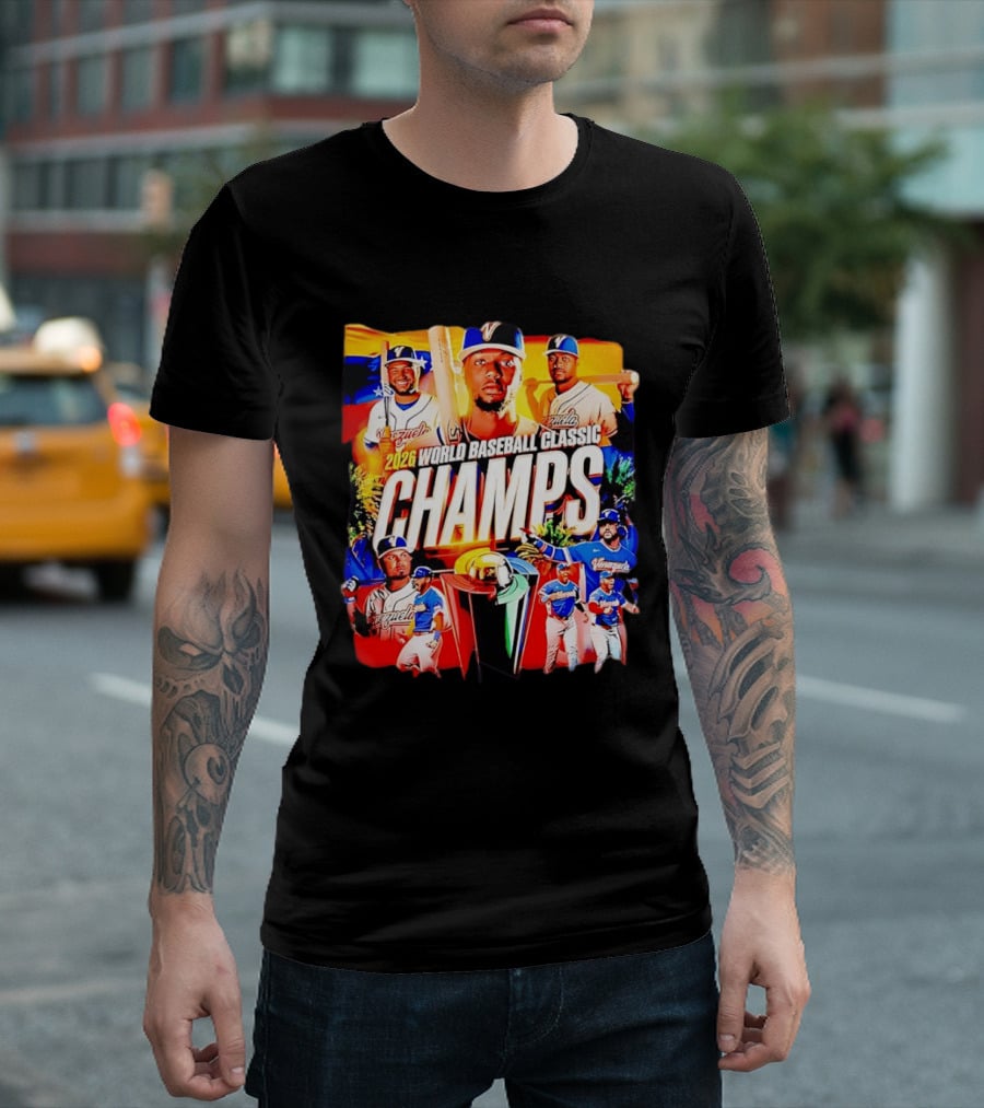 2026 Venezuela World Baseball Classic Champions Victory Celebration T-Shirt