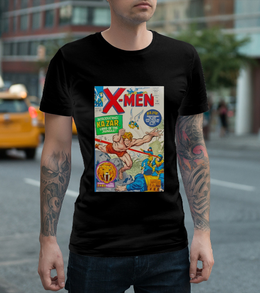 X Men 10 Introducing Ka Zar Lord Of The Jungle Marvel Comic Cover With Thrill To Zabu And Unquestionably The Most Spectacular New T-Shirt
