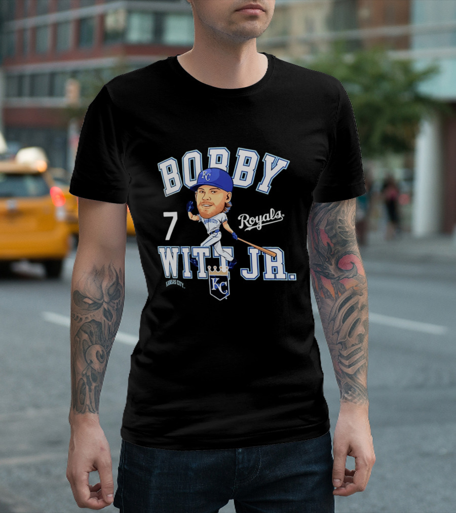 Bobby Witt Jr 7 Kansas City Royals KC Caricature T-Shirt