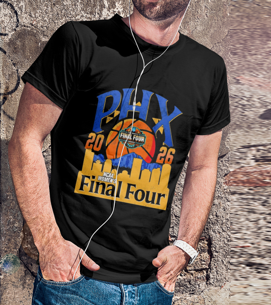 NCAA Women's Final Four Phoenix 2026 PHX City Skyline Basketball T-Shirt
