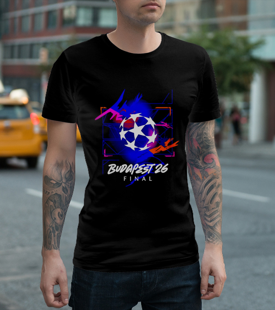 Budapest 26 Final UCL Decorative Hero Soccer Star T-Shirt