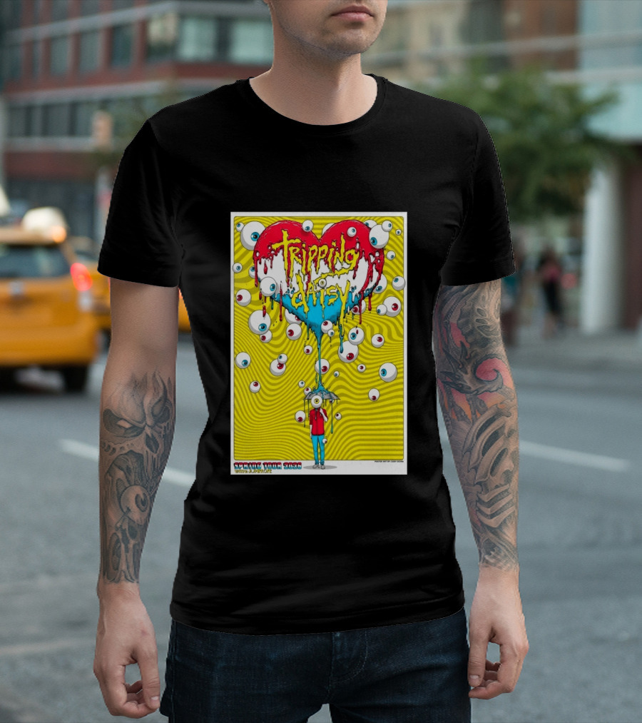 Tripping Daisy Spring Tour 2026 Psychedelic Heart And Eye Balloons By Cody Schibi T-Shirt