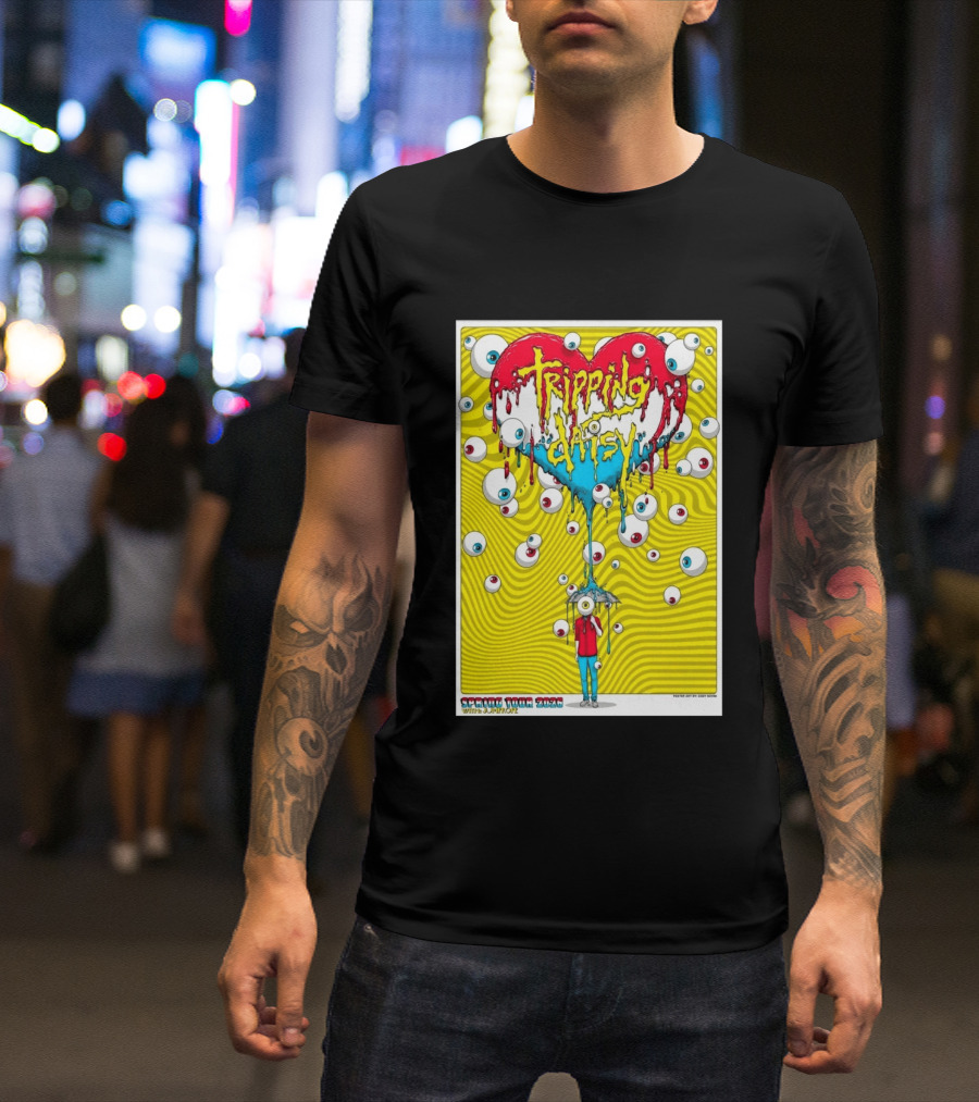 Tripping Daisy Spring Tour 2026 Psychedelic Heart And Eye Balloons By Cody Schibi T-Shirt