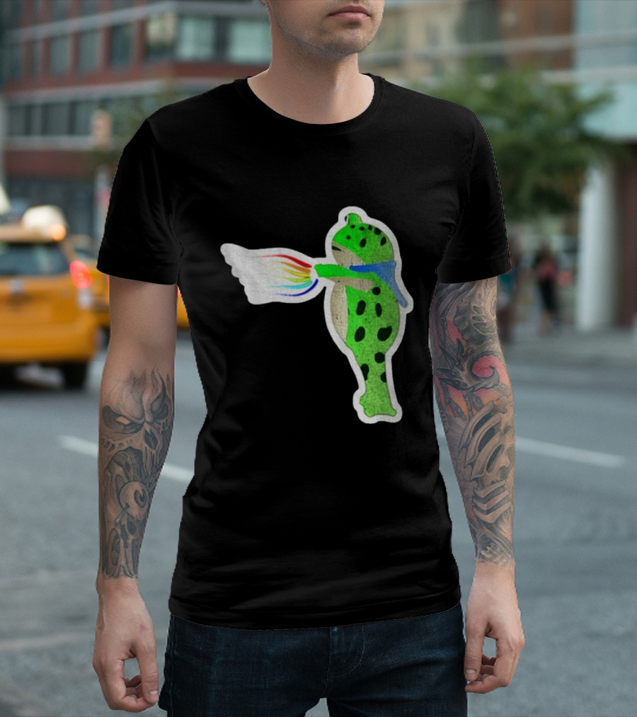 Portland Frog Holding Rainbow Flag LGBT Pride Anti Maga Protest T-Shirt