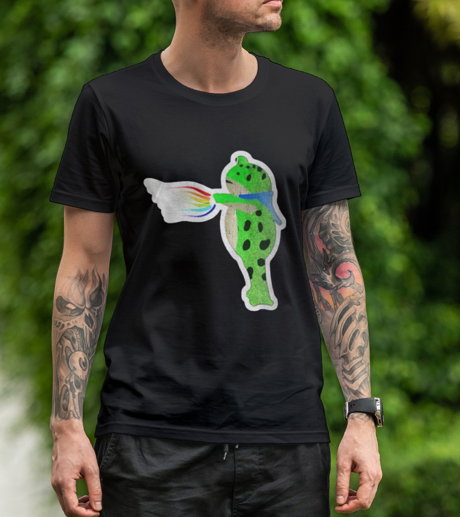 Portland Frog Holding Rainbow Flag LGBT Pride Anti Maga Protest T-Shirt