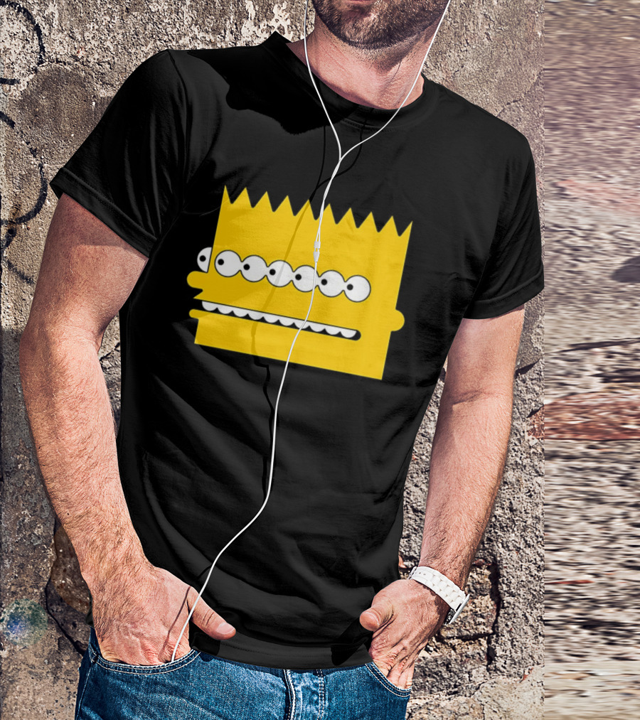 Simps Multi Mult Bart Yellow Silhouette Cartoon Eyes T-Shirt