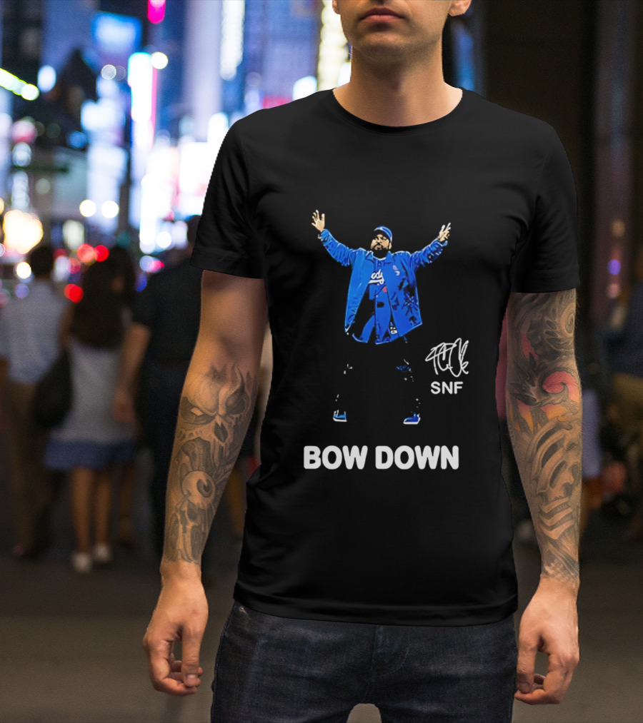 Los Angeles Dodgers Bow Down Ice Cube SNF T-Shirt