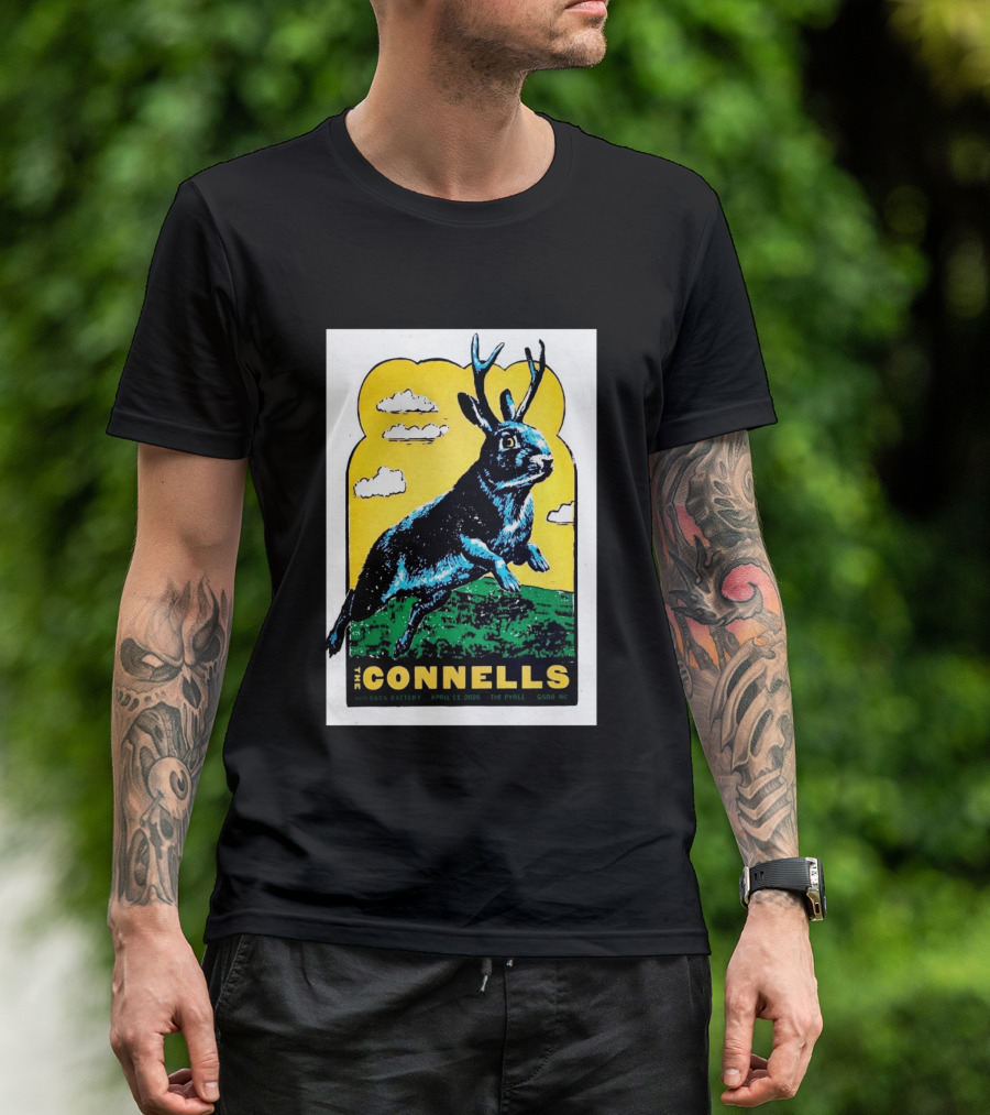 The Connells April 11 2026 The Pyrle Greensboro NC With Bass Battery Jackalope T-Shirt
