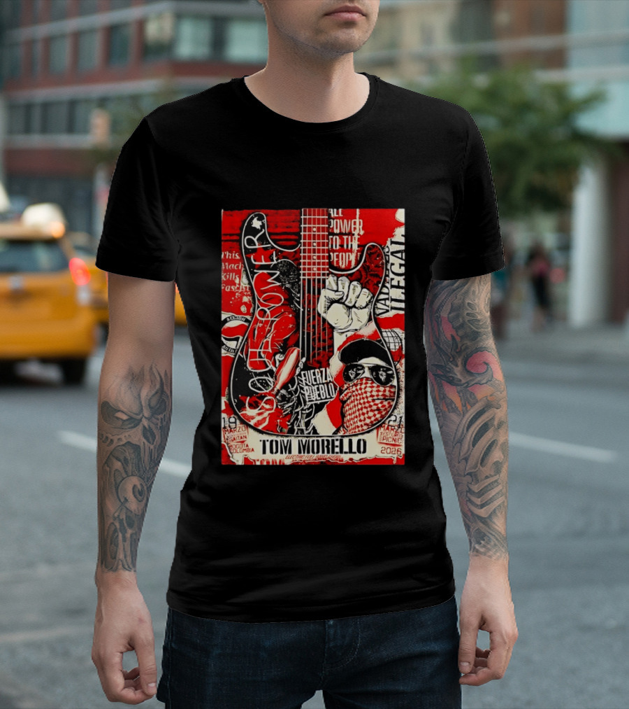 Tom Morello Soul Power Bogota Colombia March 19 21 2026 Fuerza Del Pueblo T-Shirt