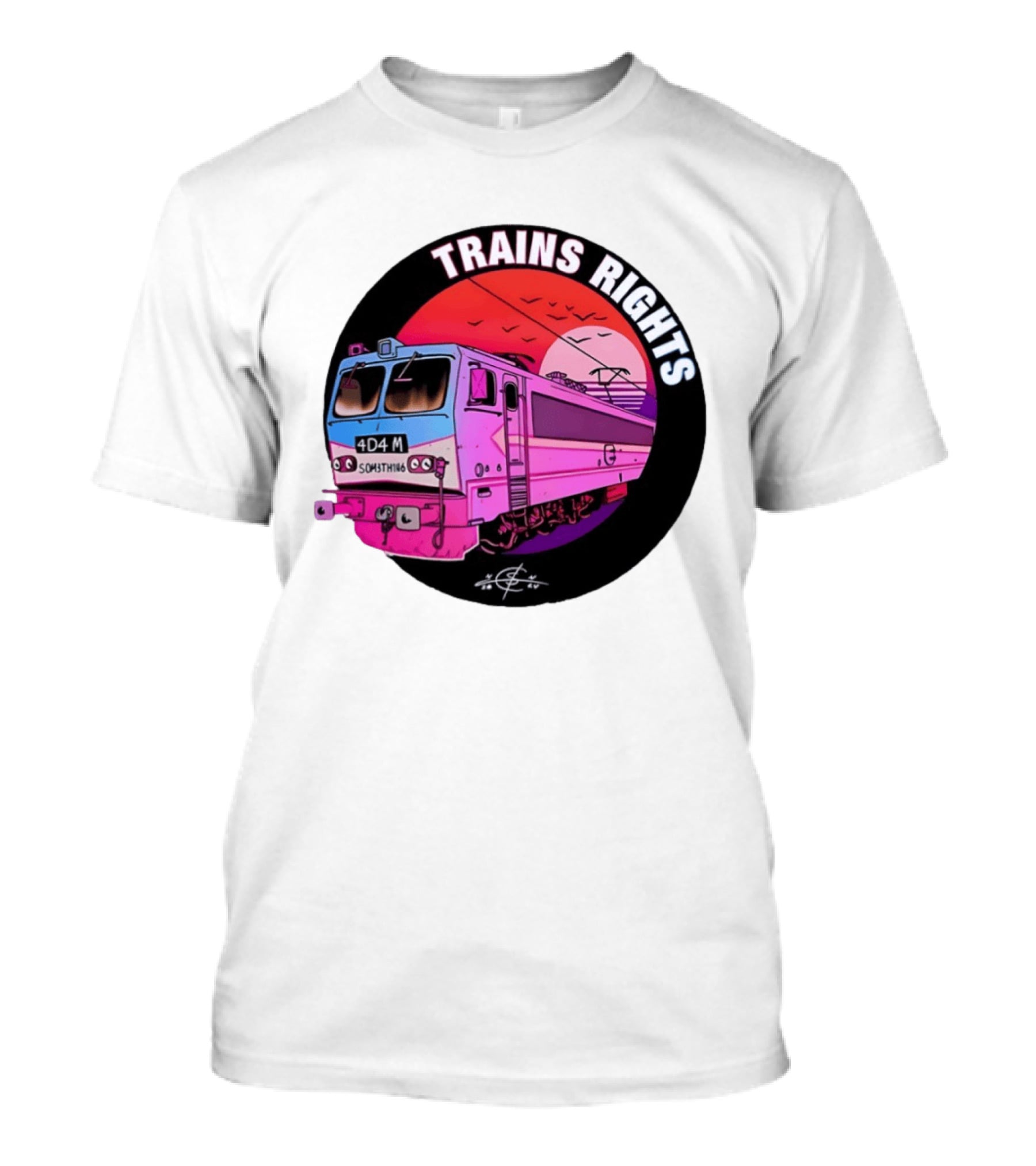 4D4M Something Trains Rights Sunset Train T-Shirt