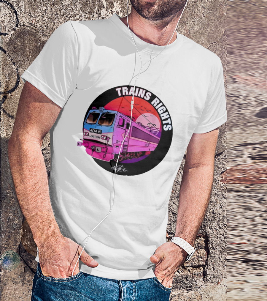 4D4M Something Trains Rights Sunset Train T-Shirt