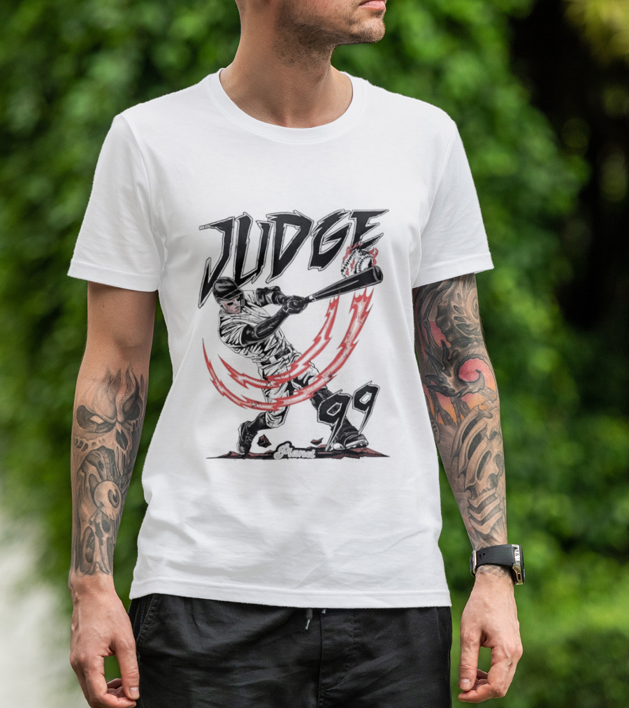 Aaron Judge 99 Yankees Baseball Power Swing Flame T-Shirt