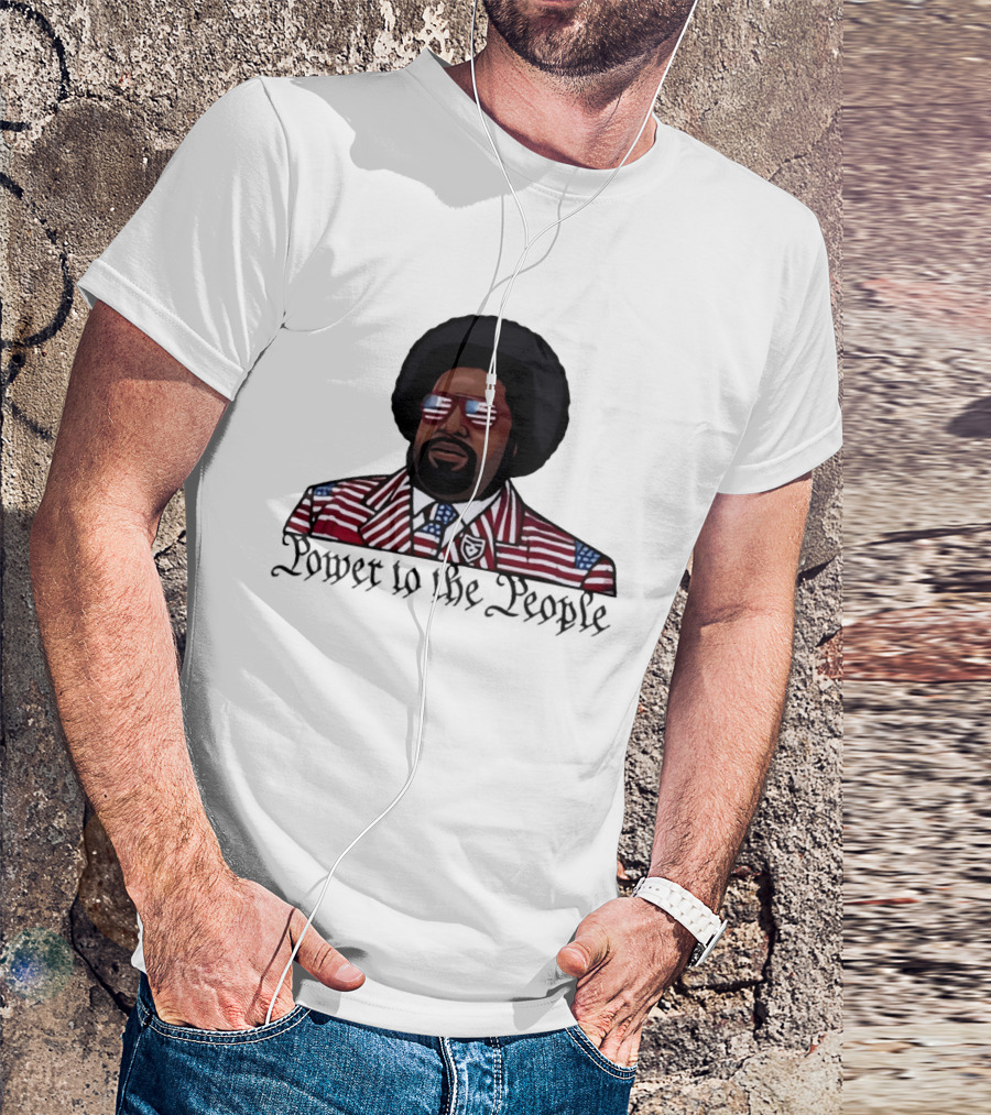 Afro Man American Flag Suit Power To The People T-Shirt