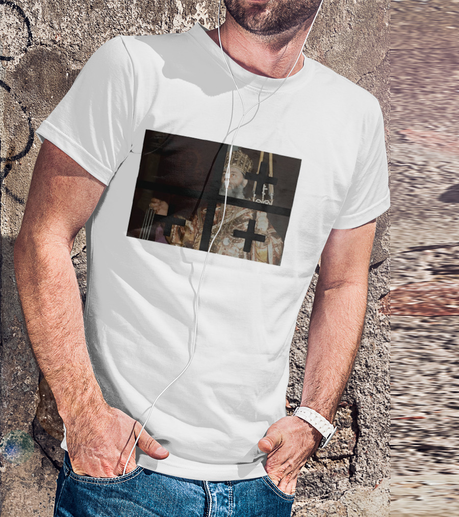 Georgian Orthodox Priest With Traditional Liturgical Garb And Crosses T-Shirt