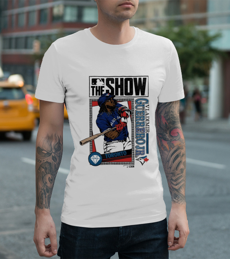 MLB The Show Vladimir Guerrero Jr 27 Toronto Blue Jays Caricature T-Shirt