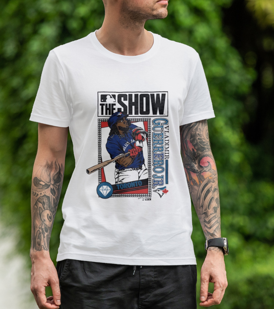 MLB The Show Vladimir Guerrero Jr 27 Toronto Blue Jays Caricature T-Shirt