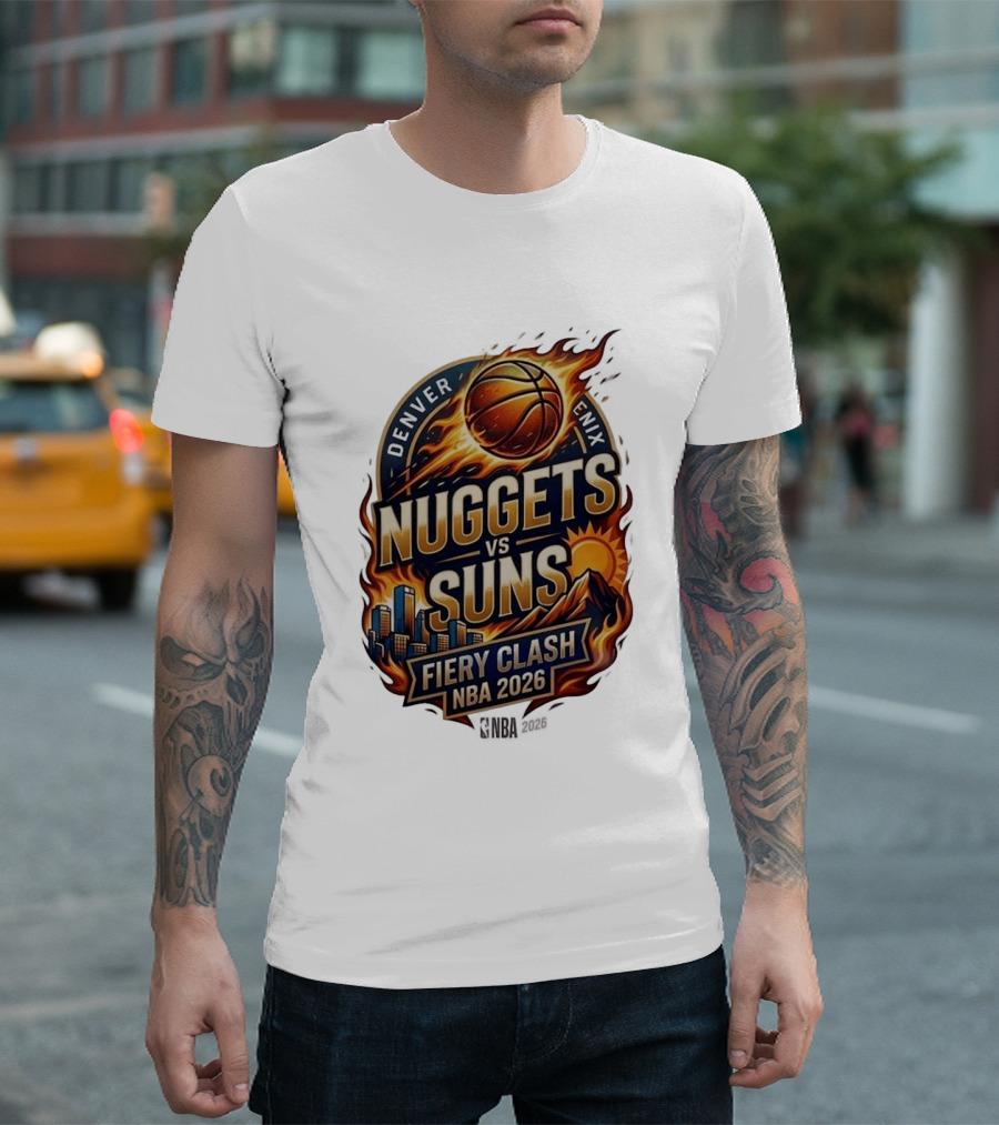 Denver Nuggets Phoenix Suns Fiery Clash NBA 2026 T-Shirt
