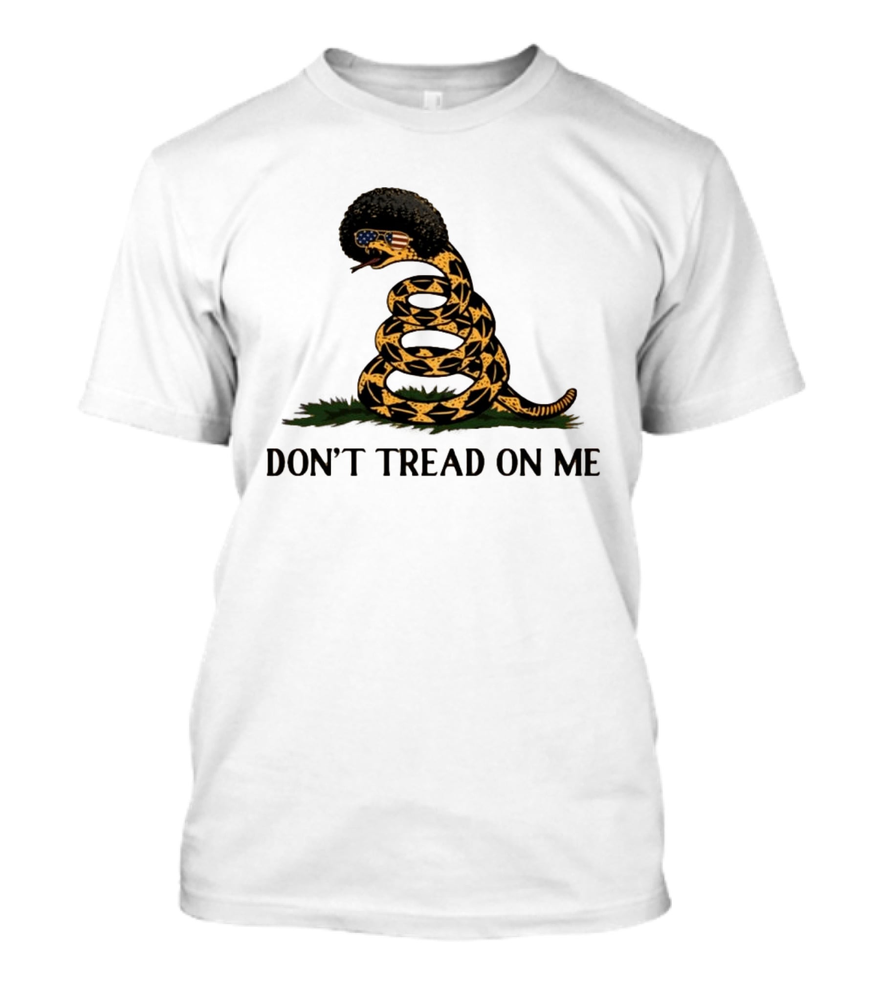 Don't Tread On Me American Flag Afro Snake T-Shirt
