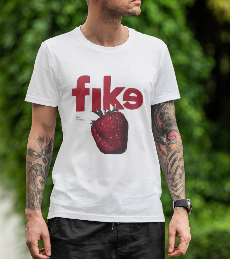 Fike All Natural Strawberry Red Bold Fresh Fruit T-Shirt