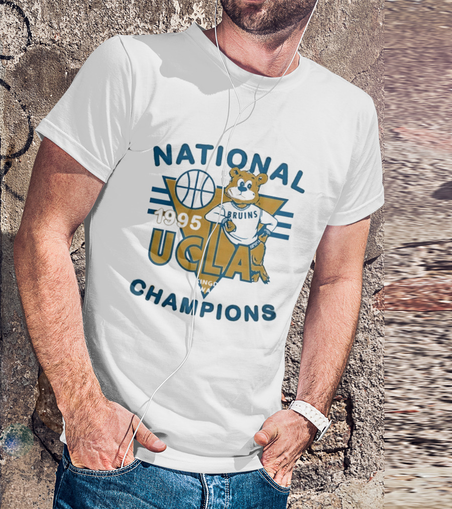 UCLA Bruins 1995 National Champions Basketball Bear T-Shirt
