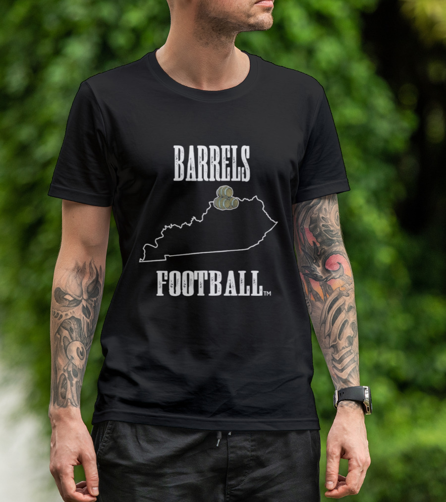 Kentucky Barrels Arena Football Barrels Football Map T-Shirt