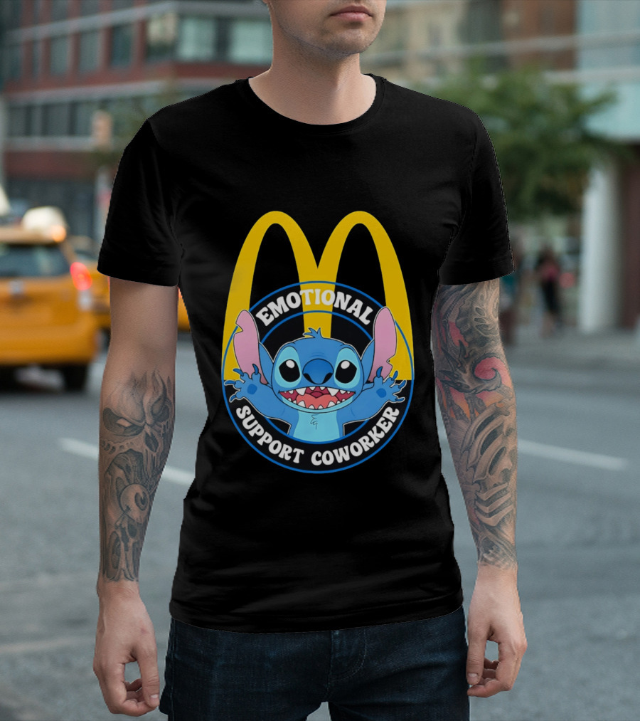 McDonald's Emotional Support Coworker Stitch T-Shirt