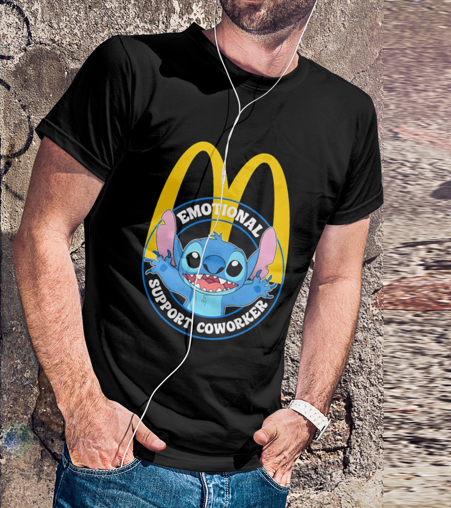 McDonald's Emotional Support Coworker Stitch T-Shirt
