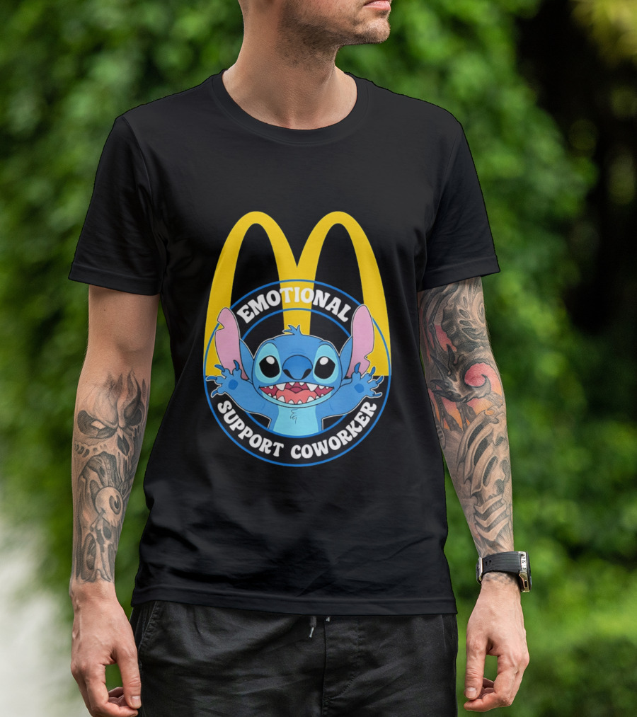 McDonald's Emotional Support Coworker Stitch T-Shirt